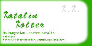 katalin kolter business card